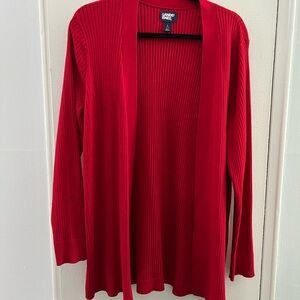 $5 CLEARANCE!!!  Lands' End Women's Open-Front Ribbed Cardigan in Bright Red